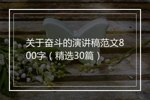 关于奋斗的演讲稿范文800字（精选30篇）