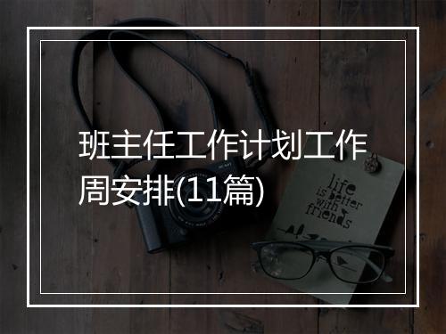 班主任工作计划工作周安排(11篇)
