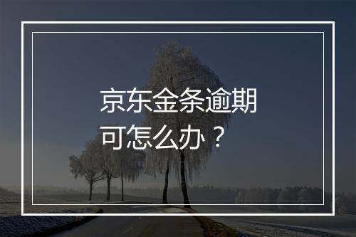 京东金条逾期可怎么办？