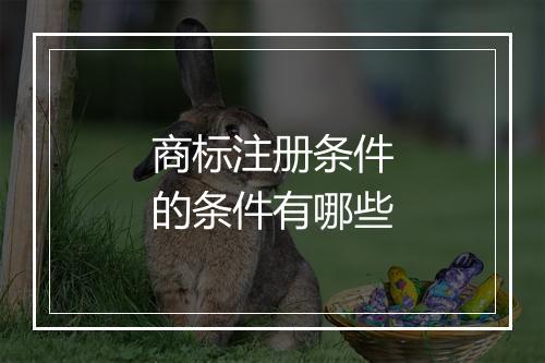 商标注册条件的条件有哪些