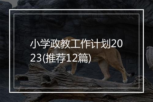 小学政教工作计划2023(推荐12篇)