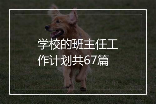 学校的班主任工作计划共67篇
