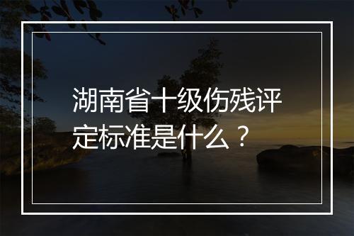 湖南省十级伤残评定标准是什么？