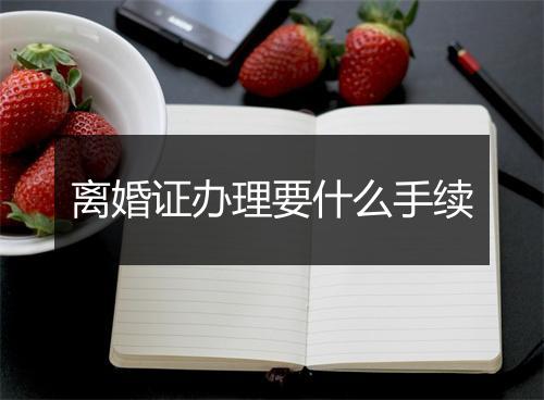 离婚证办理要什么手续