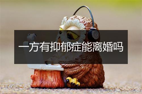 一方有抑郁症能离婚吗