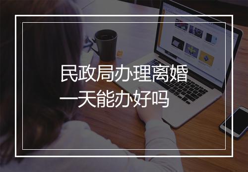 民政局办理离婚一天能办好吗