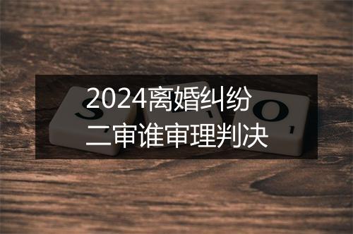2024离婚纠纷二审谁审理判决