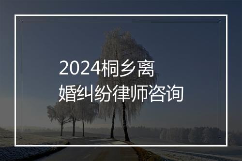 2024桐乡离婚纠纷律师咨询