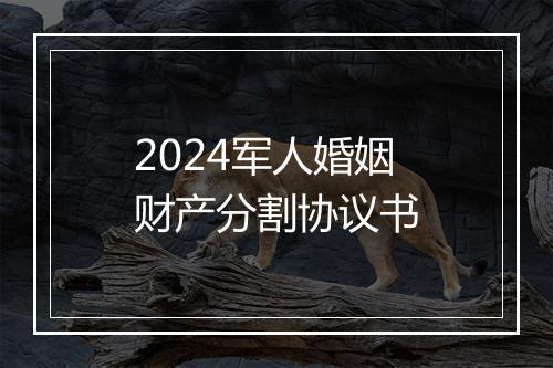 2024军人婚姻财产分割协议书