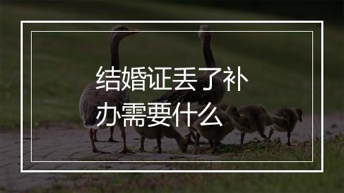 结婚证丢了补办需要什么
