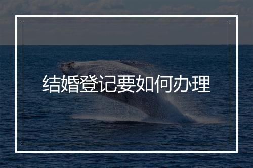 结婚登记要如何办理