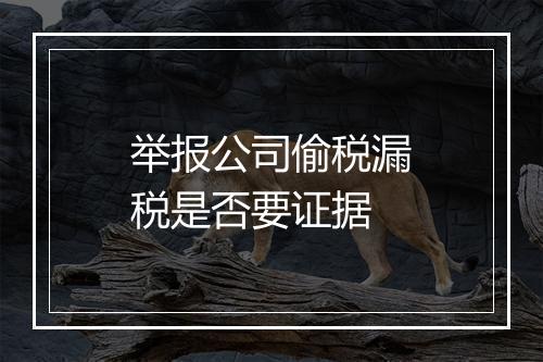 举报公司偷税漏税是否要证据