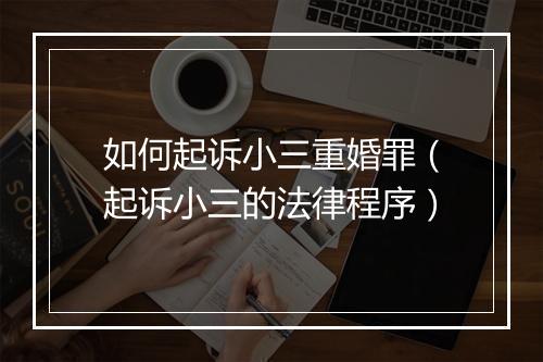 如何起诉小三重婚罪（起诉小三的法律程序）