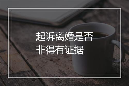 起诉离婚是否非得有证据