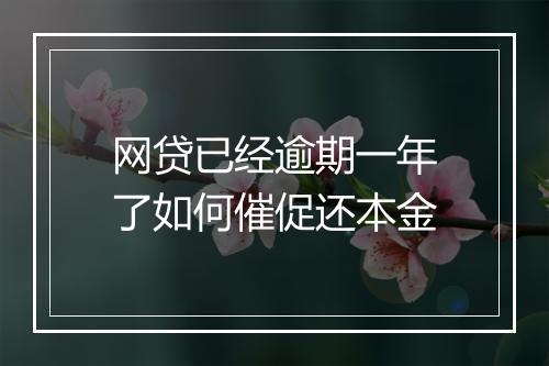网贷已经逾期一年了如何催促还本金