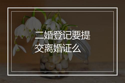 二婚登记要提交离婚证么