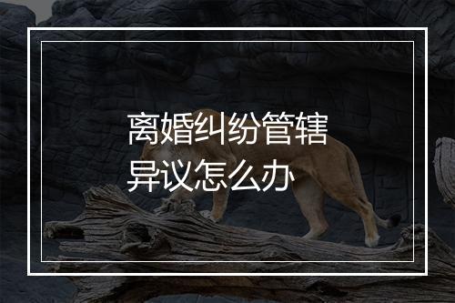 离婚纠纷管辖异议怎么办