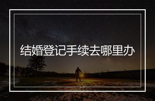 结婚登记手续去哪里办