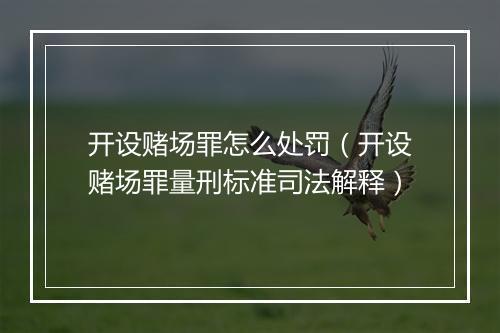 开设赌场罪怎么处罚（开设赌场罪量刑标准司法解释）
