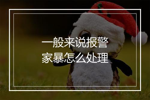 一般来说报警家暴怎么处理