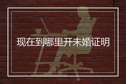 现在到哪里开未婚证明