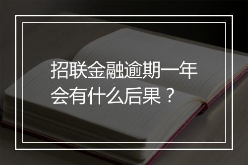 招联金融逾期一年会有什么后果？
