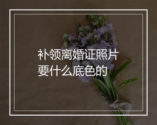补领离婚证照片要什么底色的