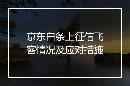 京东白条上征信飞客情况及应对措施