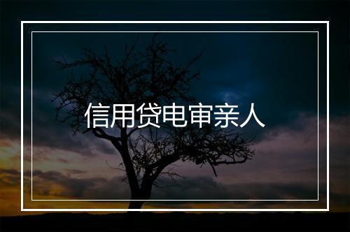 信用贷电审亲人