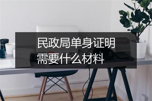 民政局单身证明需要什么材料