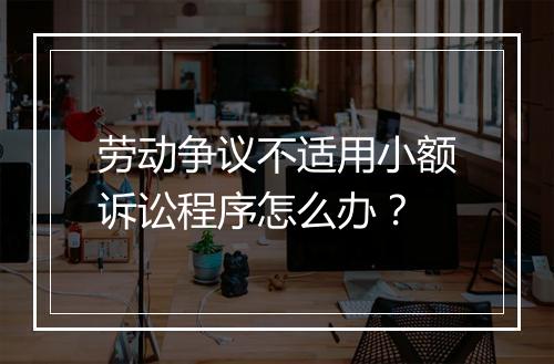 劳动争议不适用小额诉讼程序怎么办？