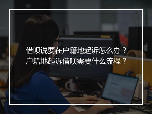 借呗说要在户籍地起诉怎么办？户籍地起诉借呗需要什么流程？