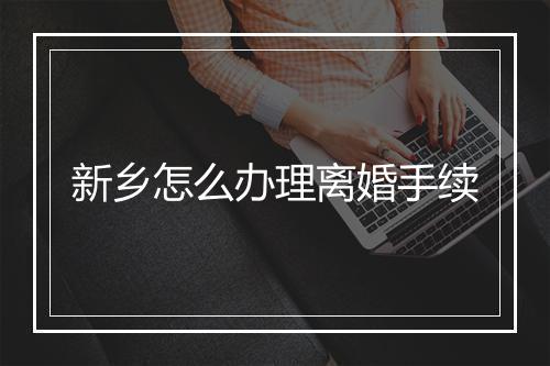 新乡怎么办理离婚手续