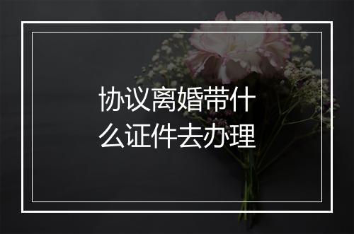 协议离婚带什么证件去办理