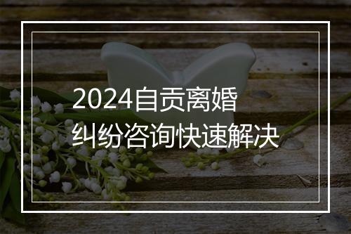 2024自贡离婚纠纷咨询快速解决