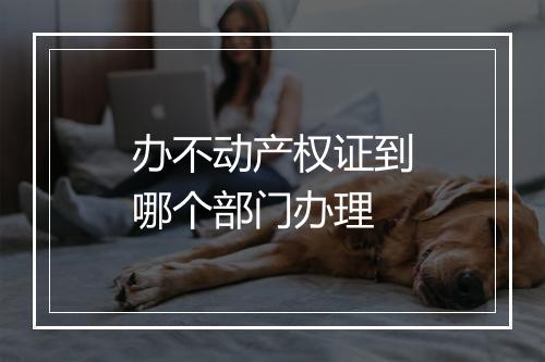 办不动产权证到哪个部门办理