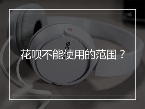 花呗不能使用的范围？