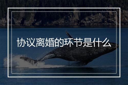 协议离婚的环节是什么