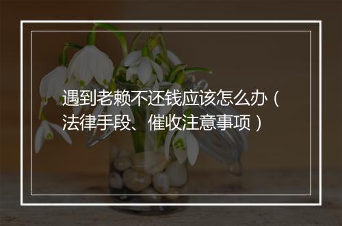 遇到老赖不还钱应该怎么办（法律手段、催收注意事项）