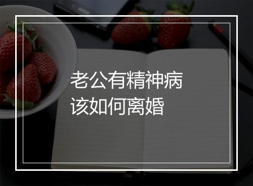 老公有精神病该如何离婚