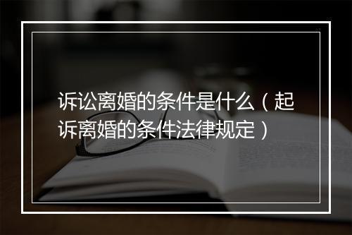 诉讼离婚的条件是什么（起诉离婚的条件法律规定）