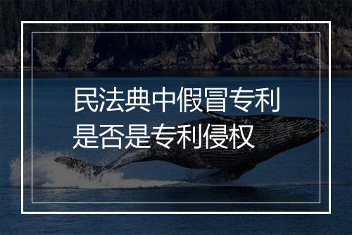 民法典中假冒专利是否是专利侵权