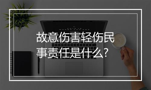 故意伤害轻伤民事责任是什么?