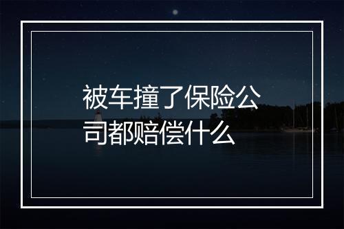 被车撞了保险公司都赔偿什么