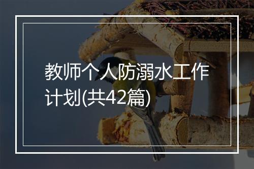 教师个人防溺水工作计划(共42篇)