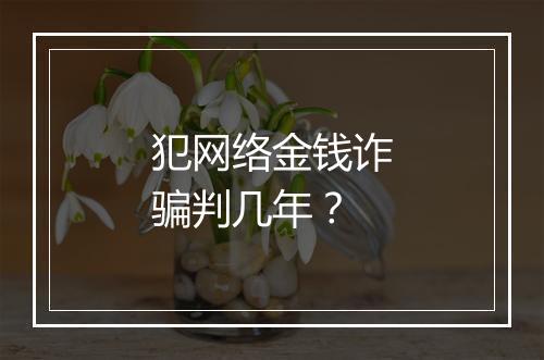 犯网络金钱诈骗判几年？
