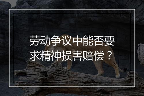 劳动争议中能否要求精神损害赔偿？