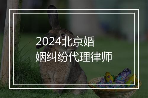 2024北京婚姻纠纷代理律师
