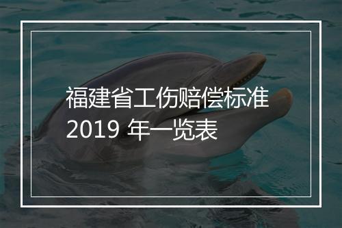 福建省工伤赔偿标准 2019 年一览表
