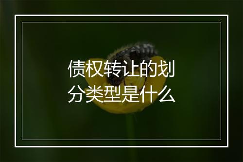 债权转让的划分类型是什么